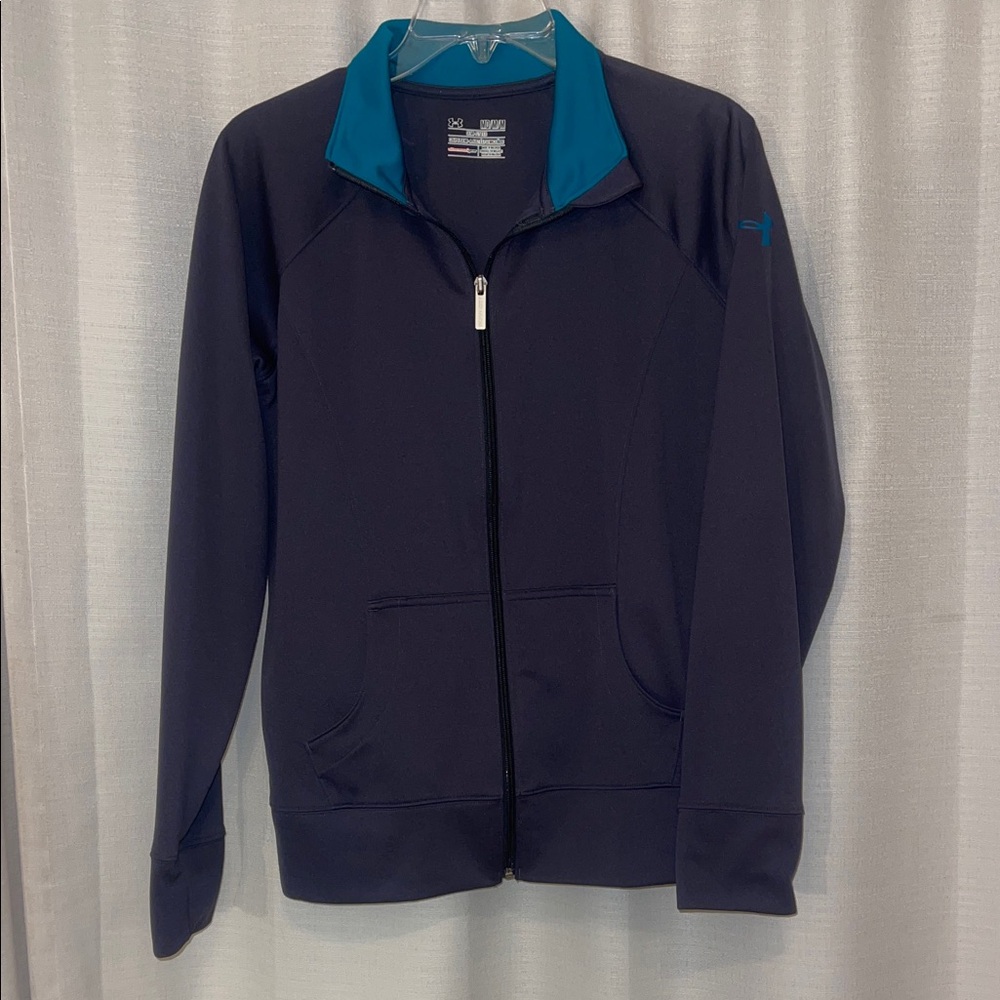 Under Armor Charcoal and Turquoise Zip Jacket